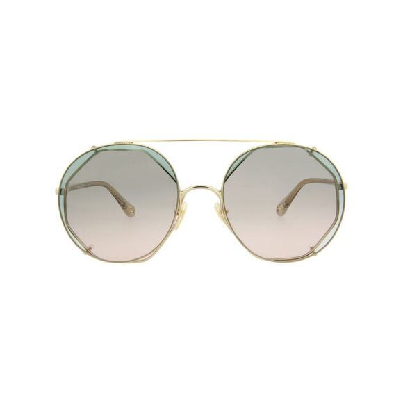 Chloé Round-Frame Metal Sunglasses Gold Womens - Picture 1 of 5